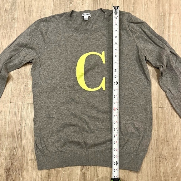 Old Navy Letter C Sweater Large Gray 100% Cotton Like New - Picture 12 of 12